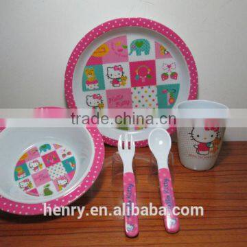 melamine 5pcs children dinner set