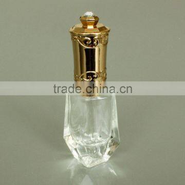 7ml Clear Glass Nail Polish Bottle With Gold Diamond Brush Cap, Wholesale Bottles of Nail Polish photo-2