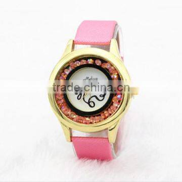 2017 Round Dial Vogue Women's Sexy Quartz Watch With Crystal Diamond photo-4