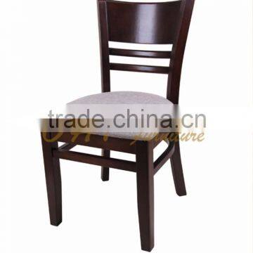 Single Wooden Solid Wood Dining Restaurant Cafe Chairs With PU Cushion photo-2