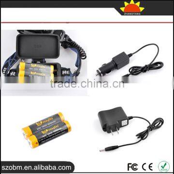 Wholesale High Quality XML T6 LED 2000 Lm Remote Control Rechargeable Headlamp With 18650 Battery, Charger and Car Charger photo-5