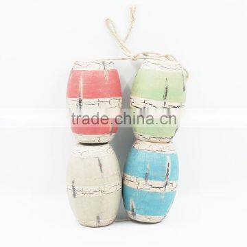 Colorful boutique wood ocean decoration nautical decor floating wood bouy