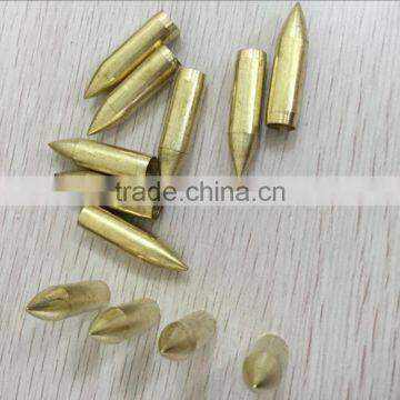 Crimp on /Glue on Golden /Copper Color Arrow Tips /Bullet Tips For Bamboo Shafts photo-2