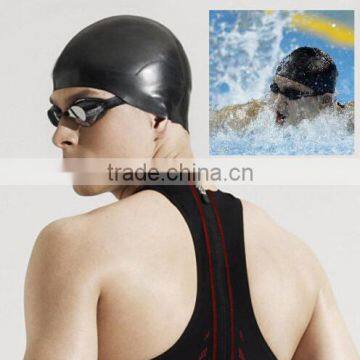 High quality Soft adult funny swim cap printing silicone custom