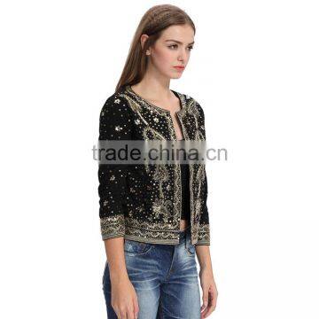 Woman New Fashion Clothing Manufacturer Sequin Beaded Kurti With Jacket Designs photo-3