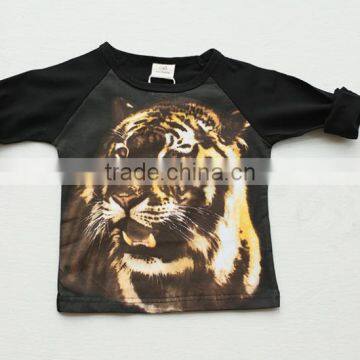 Black Raglan Long Sleeve t Shirt With 3D Printing for Children photo-2