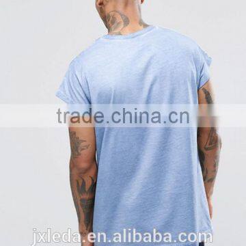 OEM Custom Men Newest Design Fashion Distressed Oversized Sleeveless T-shirt/tee Shirt photo-2