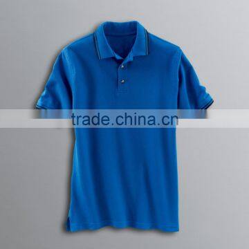 Mens Contrast Trim Pique Polo Custom Company Brand Male Uniform For Workday 100% Cotton Pique Stylish Male Polo photo-4