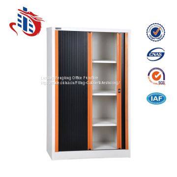 Hot sale roller shutter door metal cupboard display cabinet