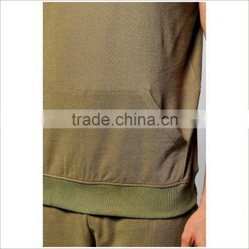 Custom Logo and Print Sleeveless Gym Tracksuit In Green photo-3