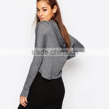 China Promotional Supreme Quality Custom Cropped Top Hoodie With Glove photo-2