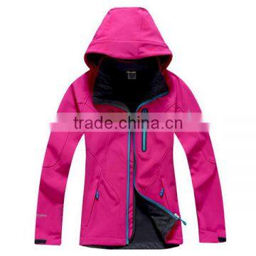 OEM ODM Customize Brand Women Outer Sports Polyester Soft Shell Jacket photo-2