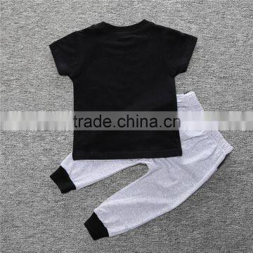 S17558A High Quality Kids Boys Clothing T-shirt+Pants Children's Sports Sets photo-4