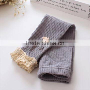 S32832W 2017 Spring Flower Girl Pants Baby Girls Leggings Kids Cotton Lace Bowknot Trousers photo-5