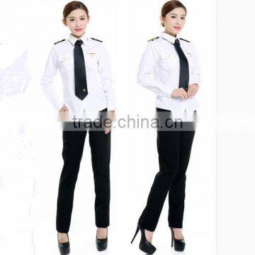 China Wholesales Short Sleeve White Airport Lady Aviator Shirts photo-5