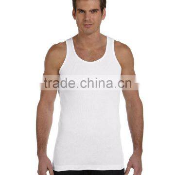 Bella+Canvas Men's 2x1 Rib Tank Top - 100% Combed and Ring-spun Cotton and Has Self-fabric Binding Around Neckline and Armholes