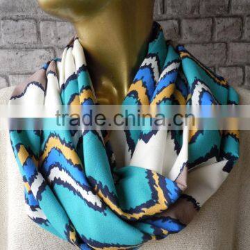 Chevron Infinity Scarf / Neckwarmer, Scarf Infinity, Loop Circle Scarf, Cowl Scarf,fashion Scarf photo-2
