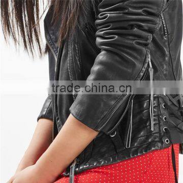 Custom Italian Cool Quilted Bomber Leather Motorcycle and Biker Jacket photo-5
