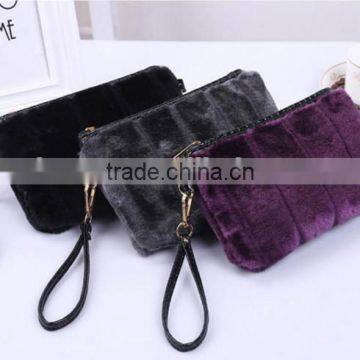 Women Fashion faux Rex Rabbit Fur Latest Design Clutch Bags