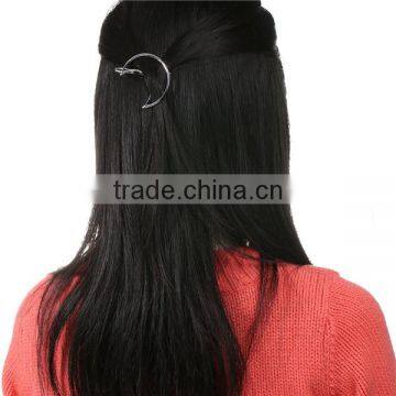Zinc Based Alloy Hair Clips Findings Moon Silver Tone 62mm x 54mm photo-3