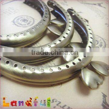 Vintage Brass Heart Closure Handmade Sewing Coin Purse Frame photo-4