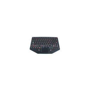 Red illunitaed panel mounted silicone industrial ergonomic touchpad keyboard with USB , PS2