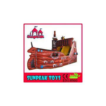 SL-1362 Red Colour Giant Inflatable Pirate Ship Slide