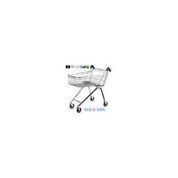 Zinc Plated Low Carbon Steel UK Shopping Cart 100L European Style