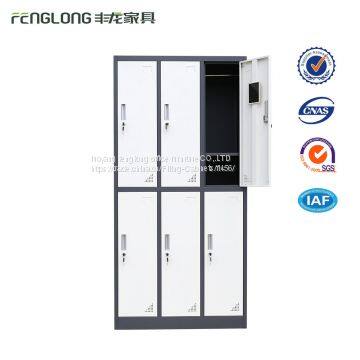 Polular design high quality useful Six-door Metal Locker used in gym school factory