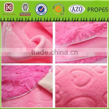 100% polyester blanket embossed fabric coral fleece tv blanket