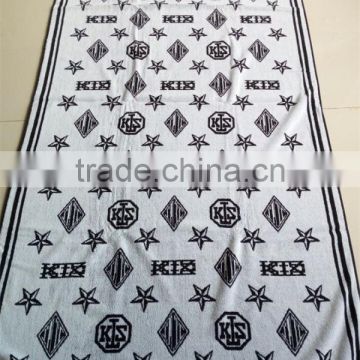 100%cotton custom design/Yarn dyed woven jacquard terry beach/bath towels