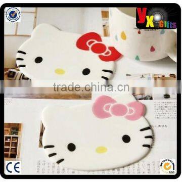 Free ship!16pc!KT cat head coasters / PVC soft silicone non-slip mat / cute cup insulation pad