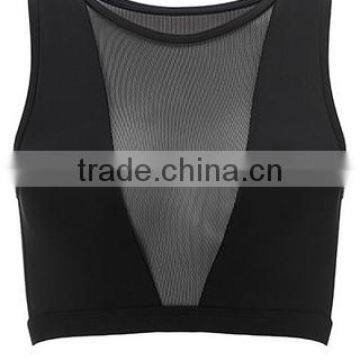 OEM Services Front Mesh Wholese Sports Bra Mositure Wicking Nylon Spandex Custom Women Sports Bra photo-3