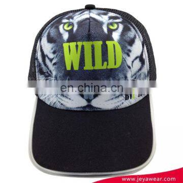 Wholesale fashion 5 panel digital print trucker cap with piping