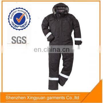 Poly/Cotton Twill freezer suit cold storage work winter coverall with reflective tapes - 40C