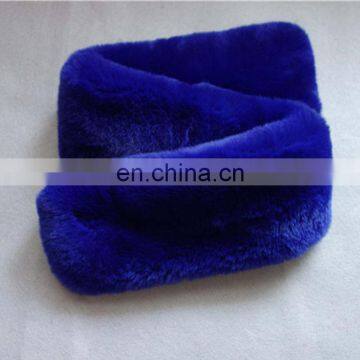 Short pattern rex rabbit fur neck warmer scarf custom for ladies