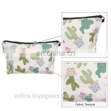 Cactus Soft Beauty Wholesale Custom Trendy Stylish Beautiful Polyester Brush Fashion Travel Make up Cosmetic Bag Organizer photo-6