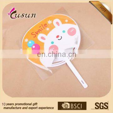 Hot Sales Good Quality Professional cartoon Printing Colourful Plastic handle with paper han fan