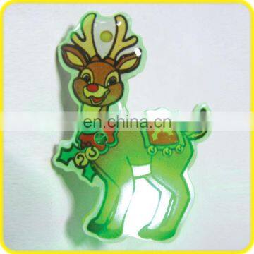 2013 good market square christmas led flashing badge in promotion