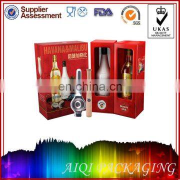 Elegant Expensive fancy personalize 2 bottle double cardboard gift boxes for wine