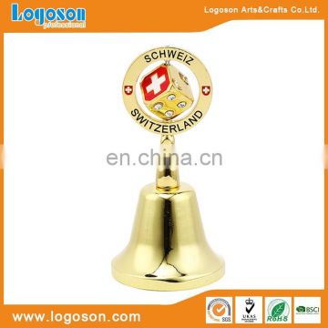 zinc alloy toursit souvenir metal bell,antique church temple shining gold bell for sale