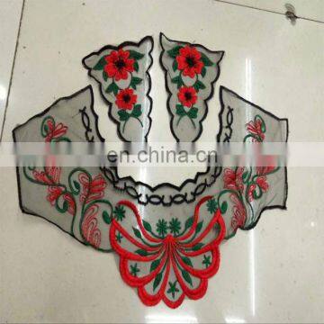 High Quality Beautiful Flower Sew On Embroidered Collar Patch