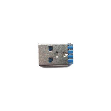 9 Pins Blue 3.0 USB Male Connectors with SPCC or Copper Terminals for Cable Assembly