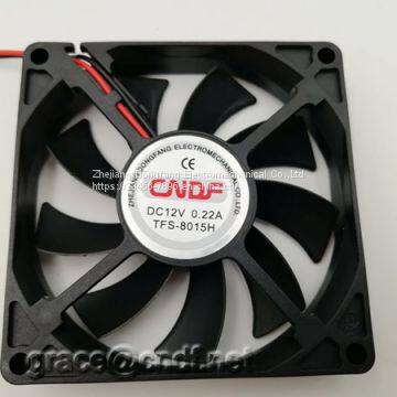 CNDF chinese factory supplier provide ventilador dc brushless cooling fan 80x80x15mm 24VDC 0.15A 3.6W 3500rpm