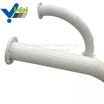 Abrasive materials ceramic lined bend pipe pipe fitting names and parts