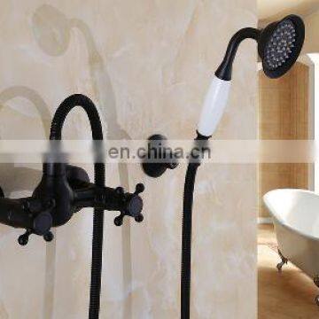 Black Telephone Handheld Rainfall Mixer Shower Set photo-7