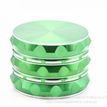 D50mm& H42 mm Aluminium Alloy Polygonal Cigar Grinder 4-layer Plat Sounder Smoke Grinder as Colorful Cigar Crushing Metal Accessory With White Edge for Tobacco,smoke,cigarette photo-2