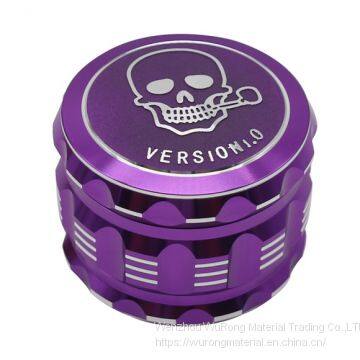 D63MM&H50MM Aluminium Alloy 4-layers White Line Kito Logo Printed Smoking Grinder Tobacco Grinder Smoking Accessories photo-2