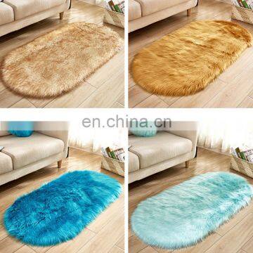 Warm White Faux Fur Mat Rug Carpet photo-5