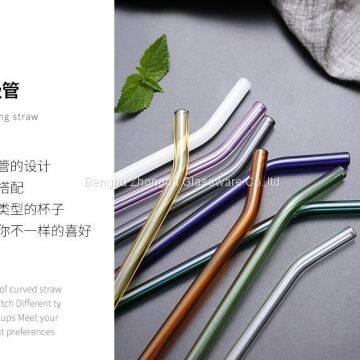 Recyclable Clear & Colored Customization 8mmx200mm Custom Logo Glass Drinking Straw Custom Glass Straw photo-4